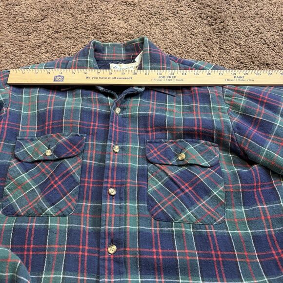 Vintage St. Johns Bay Quilt Lined Flannel Shirt Jacket Men's Green/Blue Plaid M - Picture 11 of 15